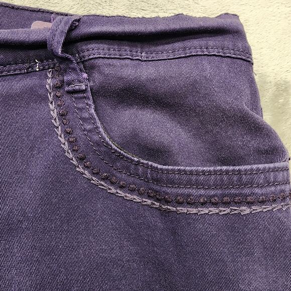 Gloria Vanderbilt Jeans Womens 14 Purple Cadence Ankle Grazer Mid Rise Crop - Picture 2 of 15